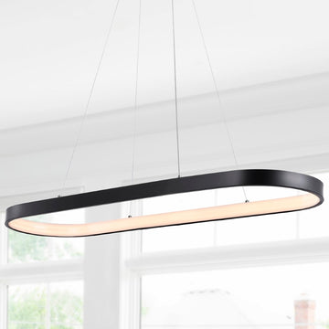 Nolan Modern Contemporary Iron Integrated LED Pendant - JONATHAN Y